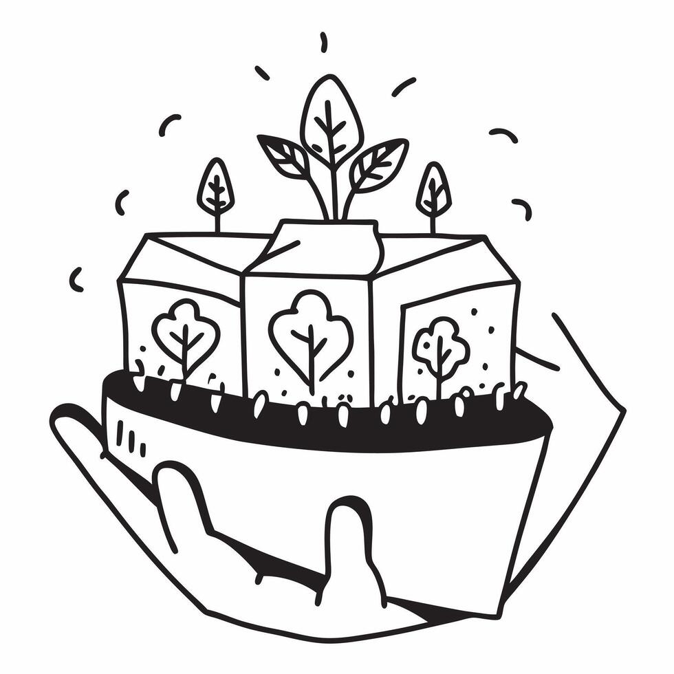 Urban gardener with green rooftops concept as An urban gardeners profile blended with green rooftops symbolizing hope and sustainable urban agriculture to combat climate change Pe Dynamics vector