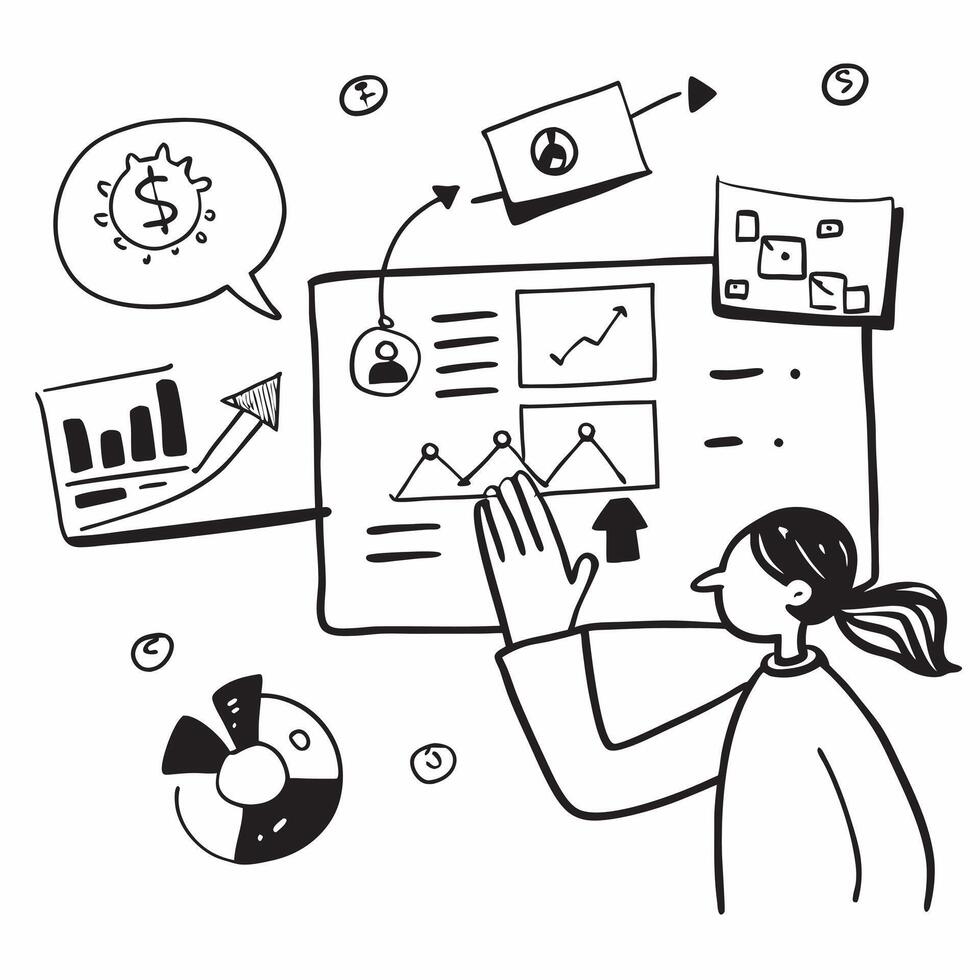 Vendor with performance analytics concept as A vendors profile blended with performance analytics symbolizing the evaluation of performance analytics in vendor management Ideal fo Dynamics vector