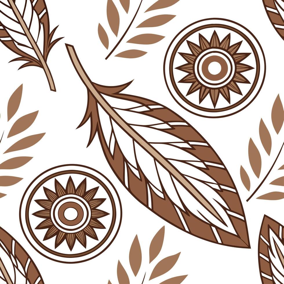 Vintage tribal seamless pattern with traditional motifs and earthy tones for cultural designs concept as Traditional vintage tribal pattern featuring classic motifs and earthy tone Dynamics vector