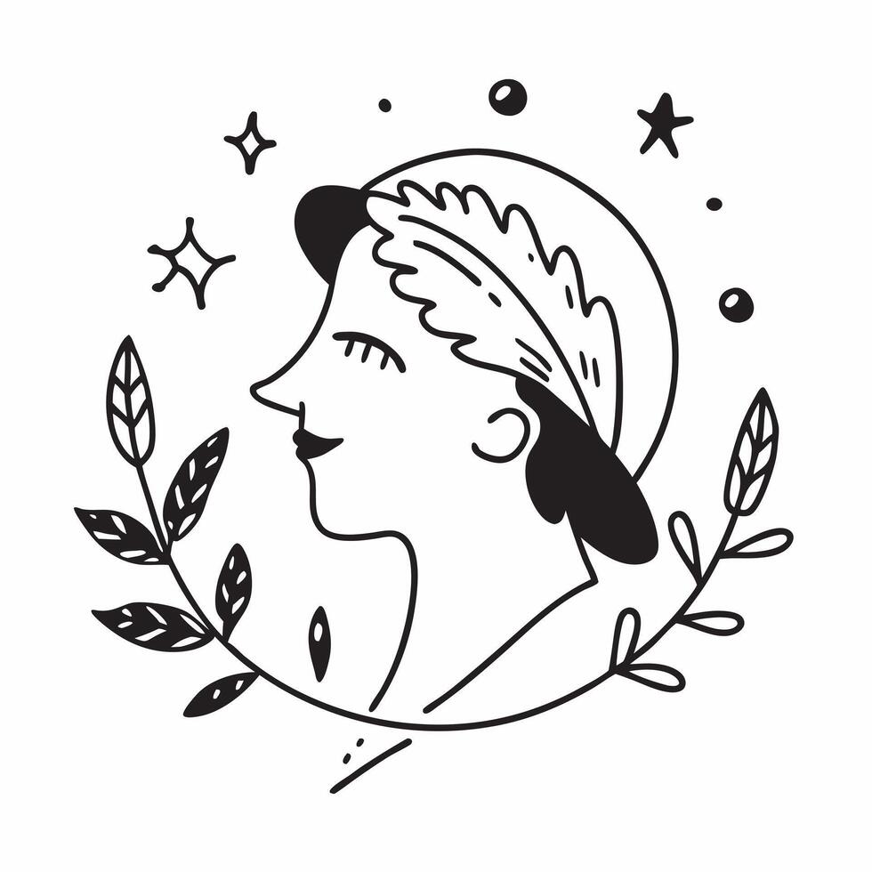 Waitress with autumn leaves concept as A waitresss profile blended with autumn leaves symbolizing the seasonal beauty and comfort of a nature inspired cafe Ideal for cafe and seas Dynamics vector