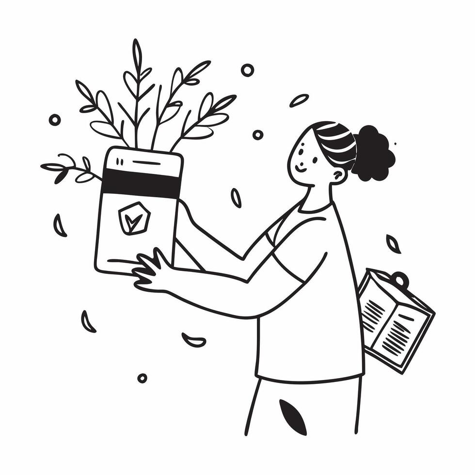Wellness influencer promoting a mockup plant based detox box concept as A wellness influencer promotes a mockup plant based detox box highlighting its cleansing and rejuvenating be Dynamics vector
