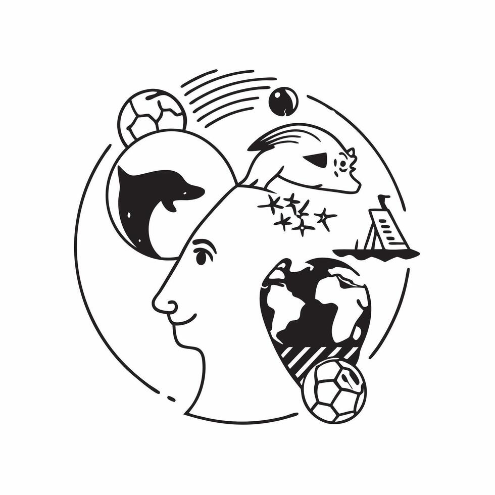Wildlife biologist with endangered species concept as A wildlife biologists profile blended with endangered species symbolizing hope and conservation efforts to protect wildlife fr Dynamics Set 2 vector