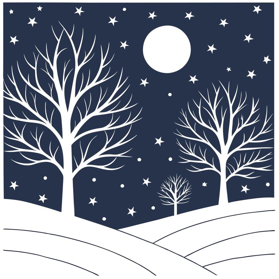 Winter nights seamless pattern with moonlit snow starry skies and icy textures for a cool magical winter night design concept as Cool winter night pattern with moonlit snow starry Dynamics Set 2 vector