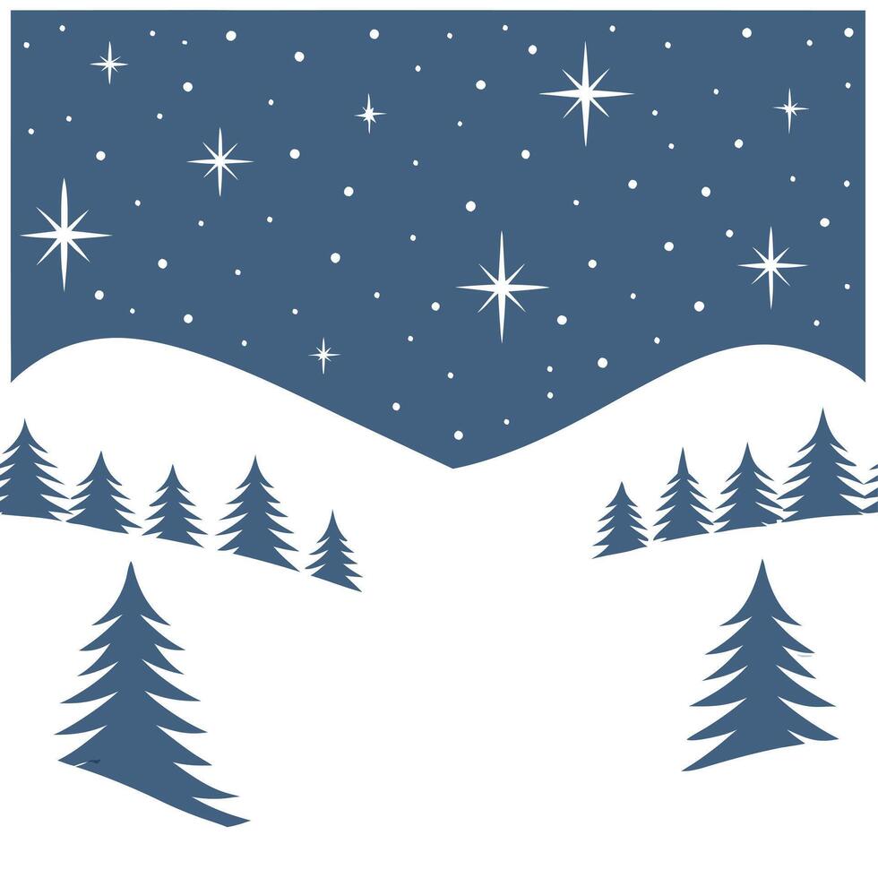 Winter nights seamless pattern with snowy hills distant mountains and sparkling stars for a peaceful remote winter landscape concept as Remote winter night pattern with snowy hills Dynamics Set 2 vector
