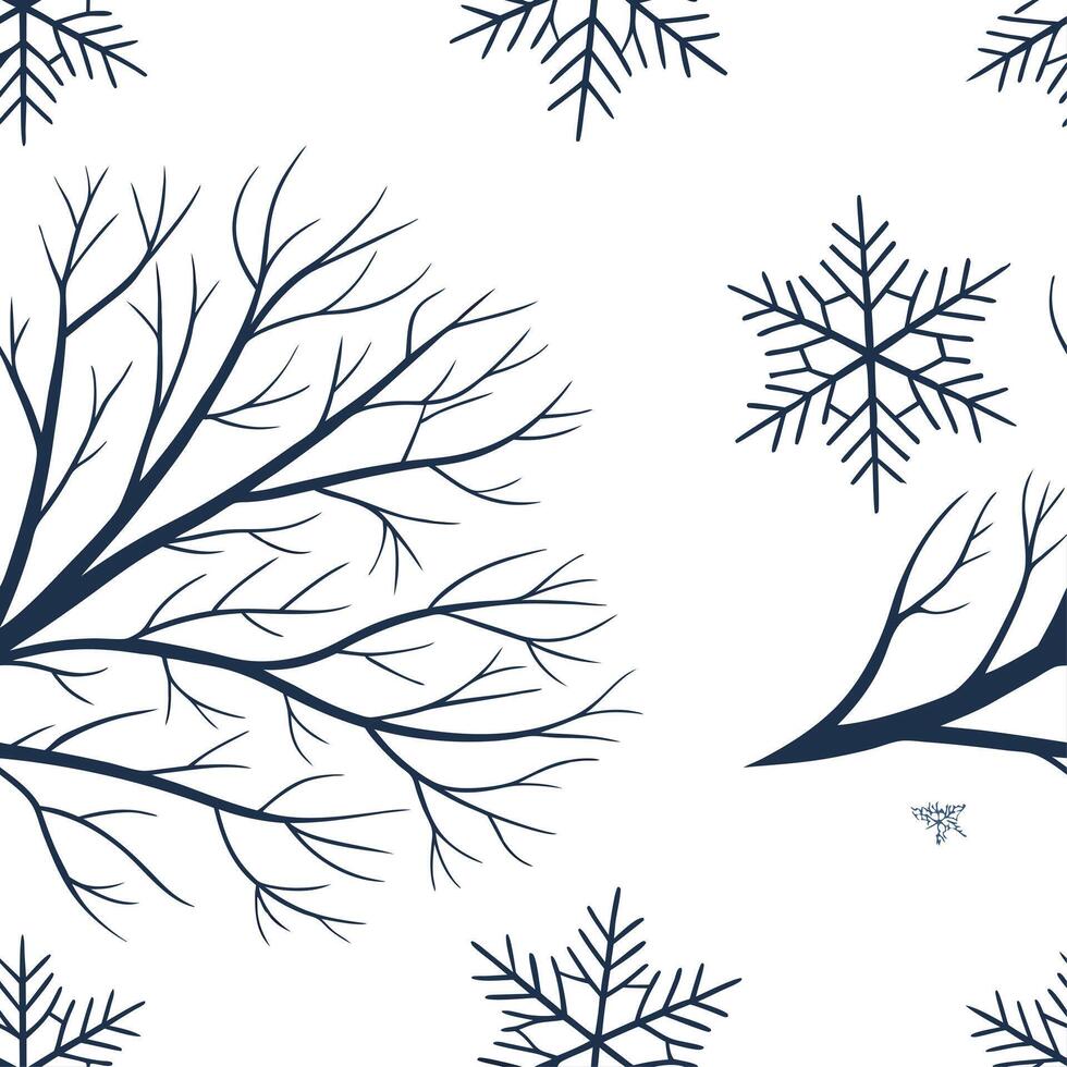 Winter snow seamless pattern with falling snowflakes icy branches and cold textures for a pure frozen effect concept as Pure winter snow pattern with falling snowflakes and icy bra Dynamics vector
