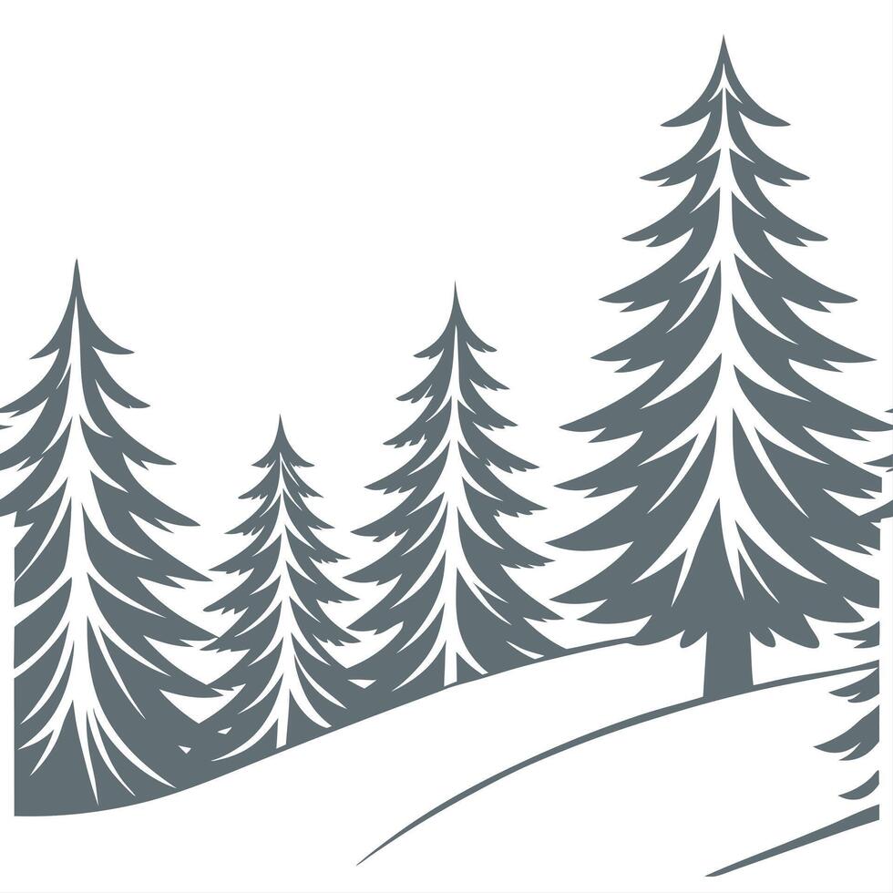 Winter trees seamless pattern with snowy pine trees forest background and soft snowflakes for a quiet winter forest concept as Quiet winter forest pattern with snowy pine trees sof Dynamics vector