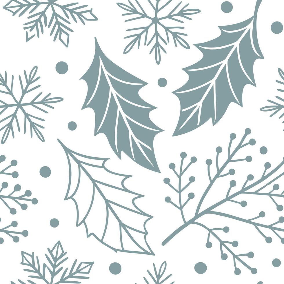 Winter whites seamless pattern with frost covered leaves snowflakes and icy textures for a delicate cold season feel concept as Delicate winter whites pattern with frost covered le Dynamics vector