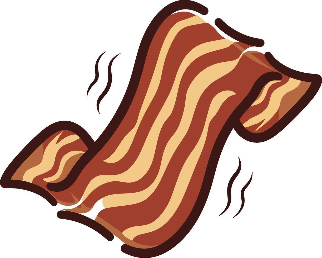 sizzling strip bacon style coverlet sheet design illustration vector