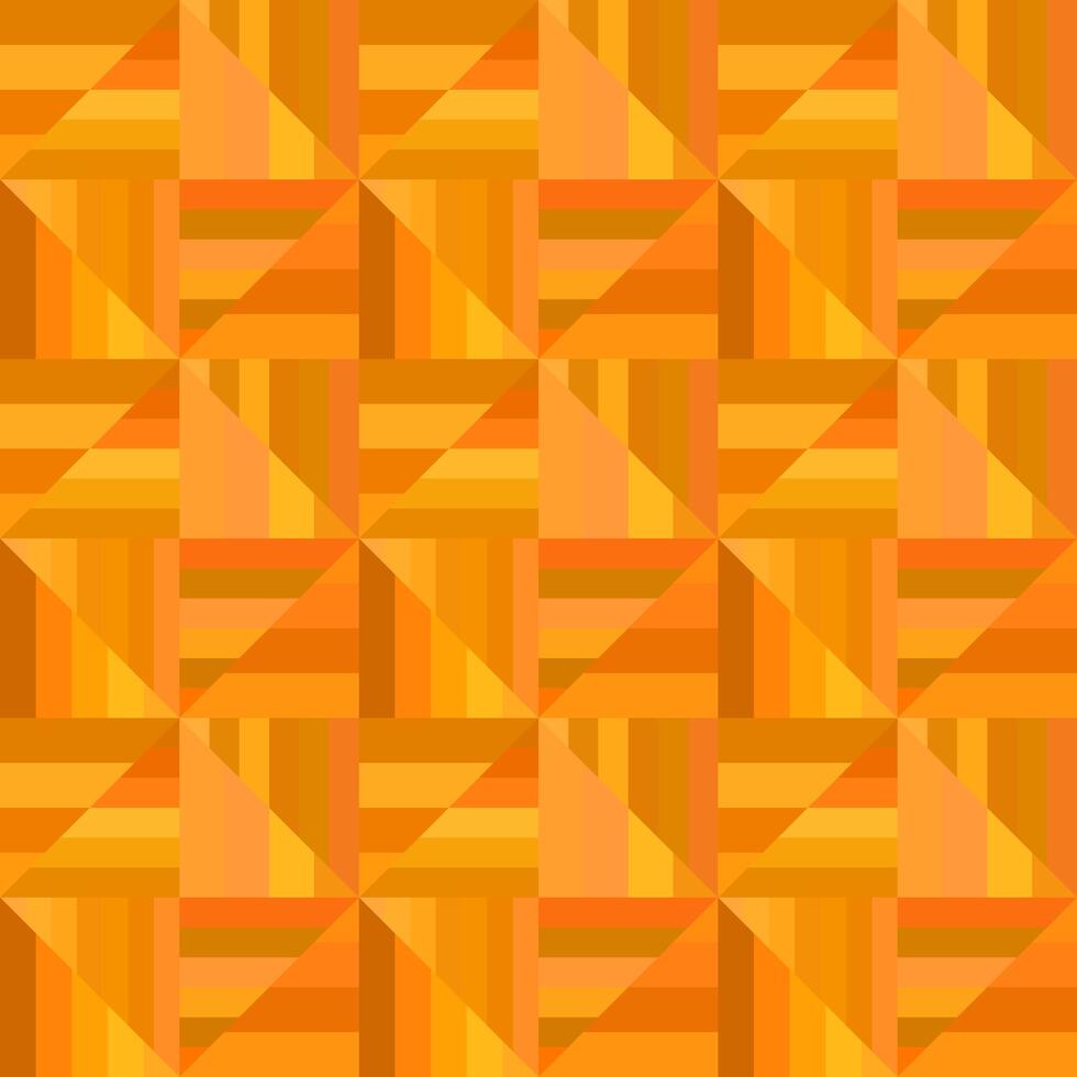 Orange abstract striped square tile mosaic pattern background - seamless graphic vector