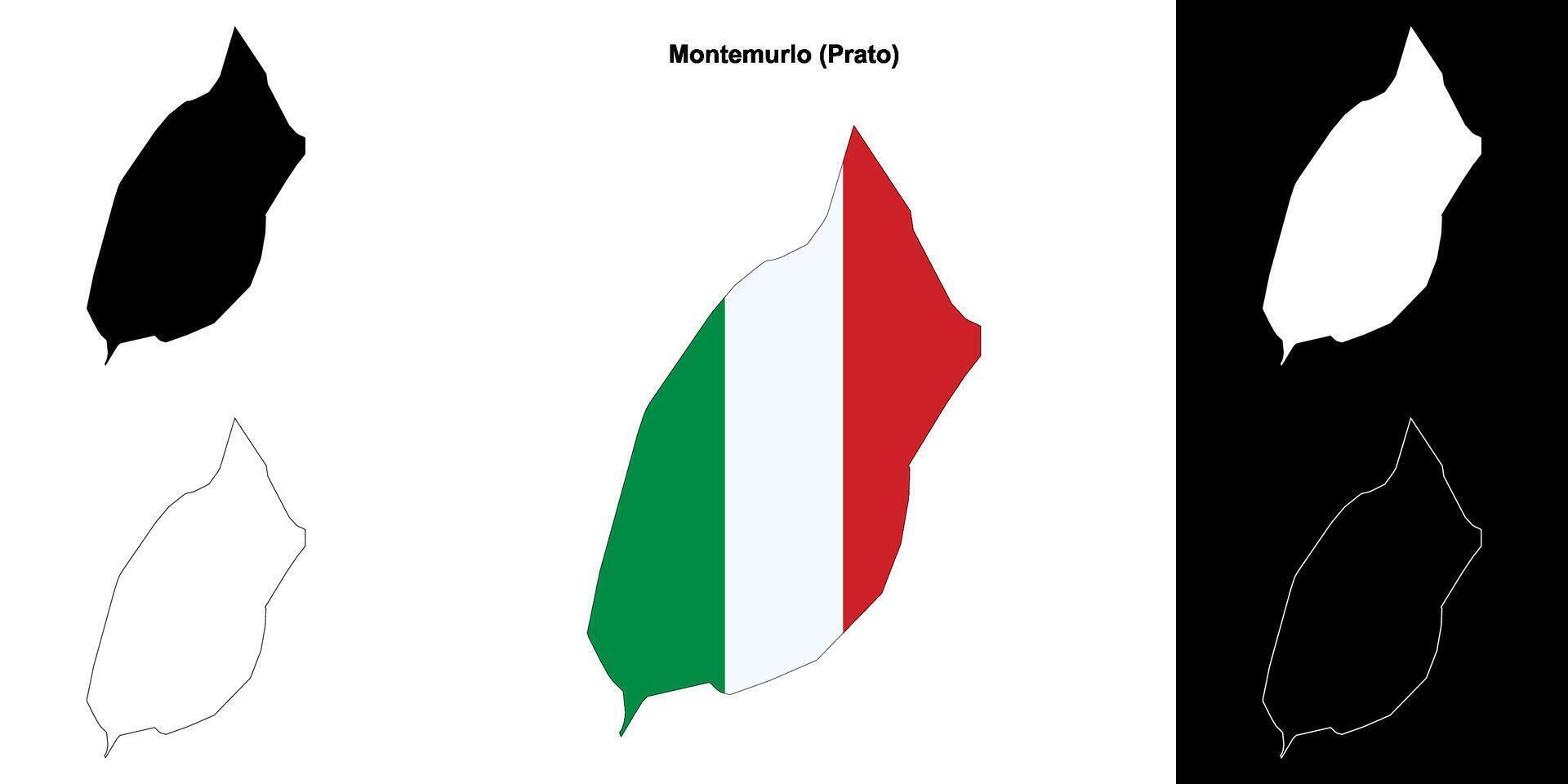 Montemurlo, Tuscany outline map set vector