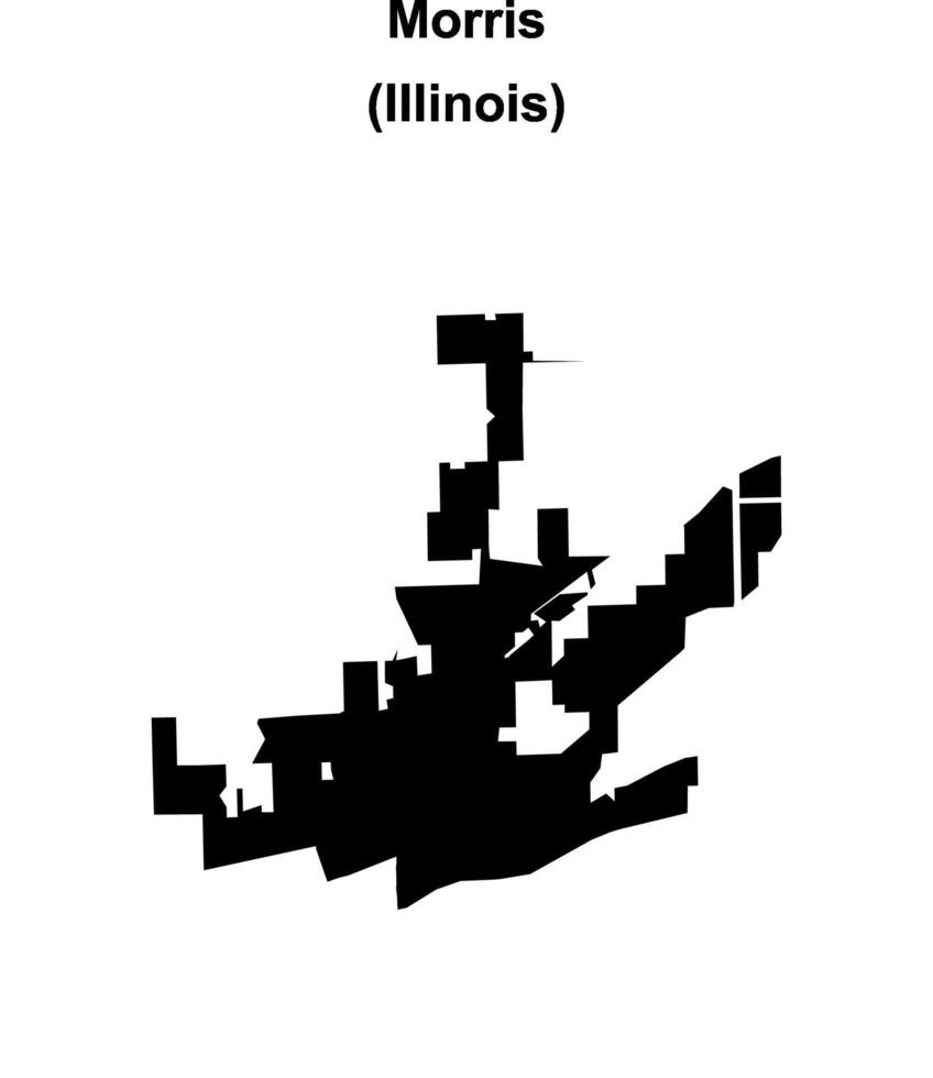 Morris, Illinois blank outline map vector