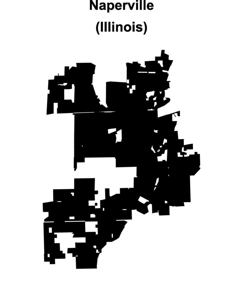Naperville, Illinois blank outline map vector