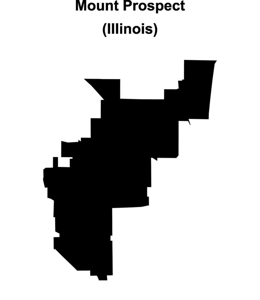 Mount Prospect, Illinois blank outline map vector
