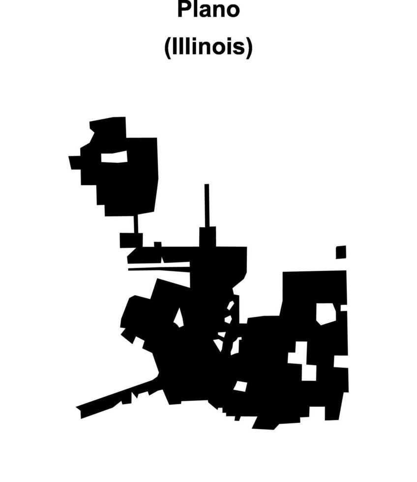 Plano, Illinois blank outline map vector
