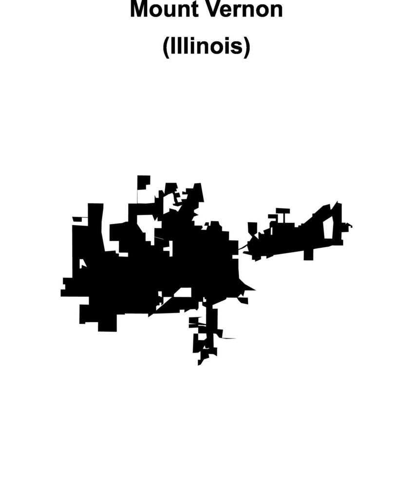 Mount Vernon, Illinois blank outline map vector