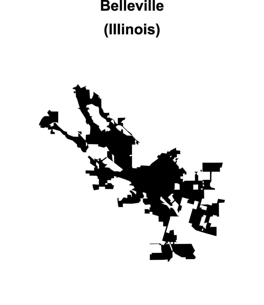 Belleville, Illinois blank outline map vector