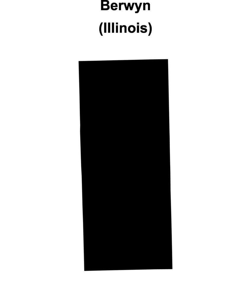 Berwyn, Illinois blank outline map vector
