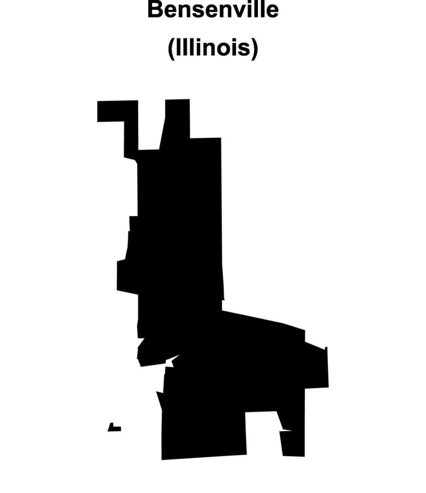 Bensenville, Illinois blank outline map vector