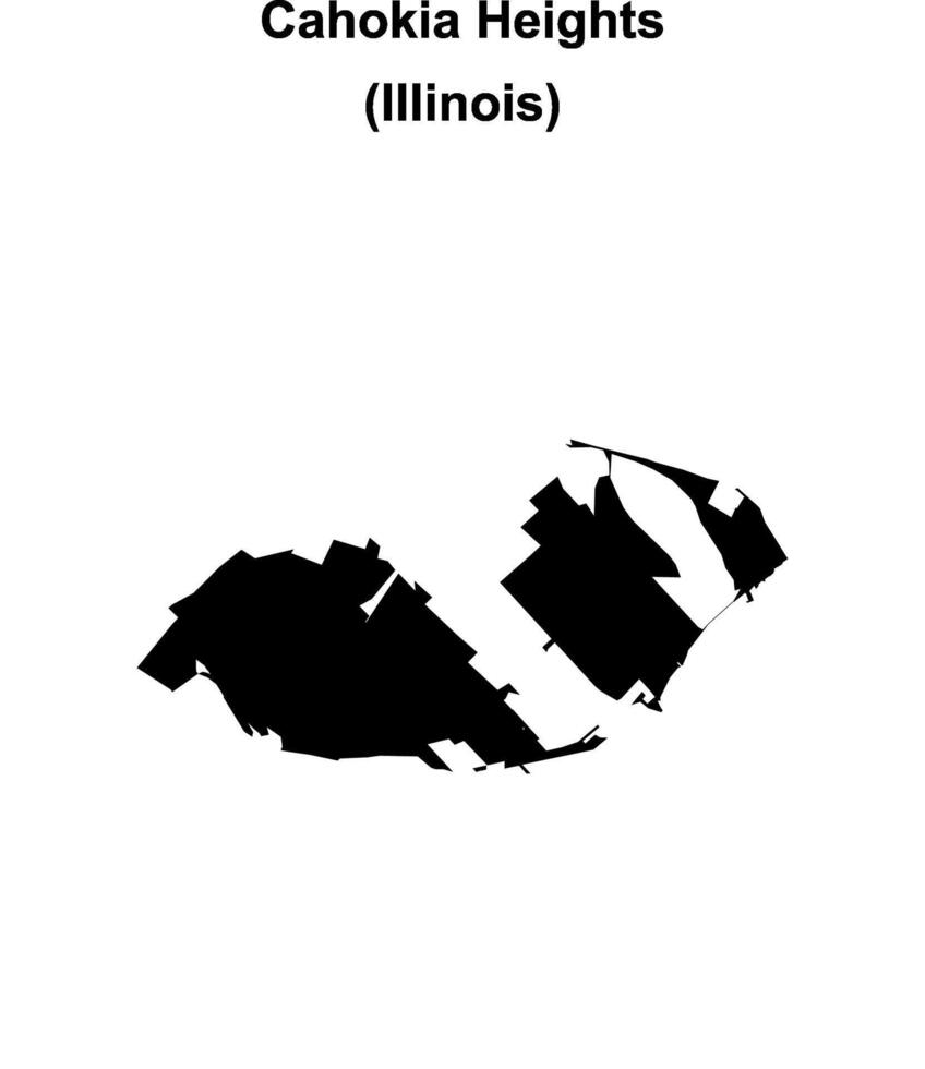 Cahokia Heights, Illinois blank outline map vector