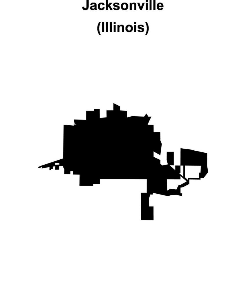 Jacksonville, Illinois blank outline map vector
