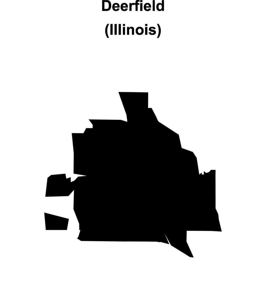 Deerfield, Illinois blank outline map vector