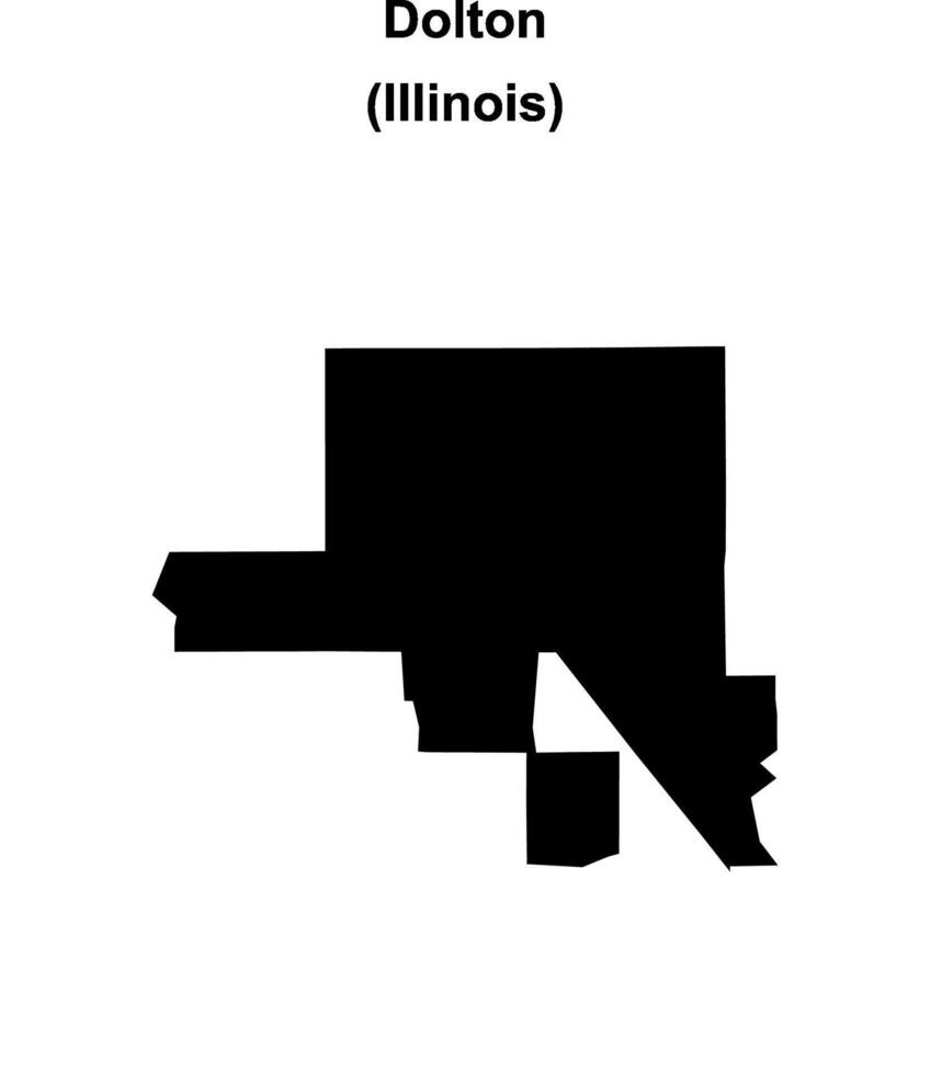 Dolton, Illinois blank outline map vector