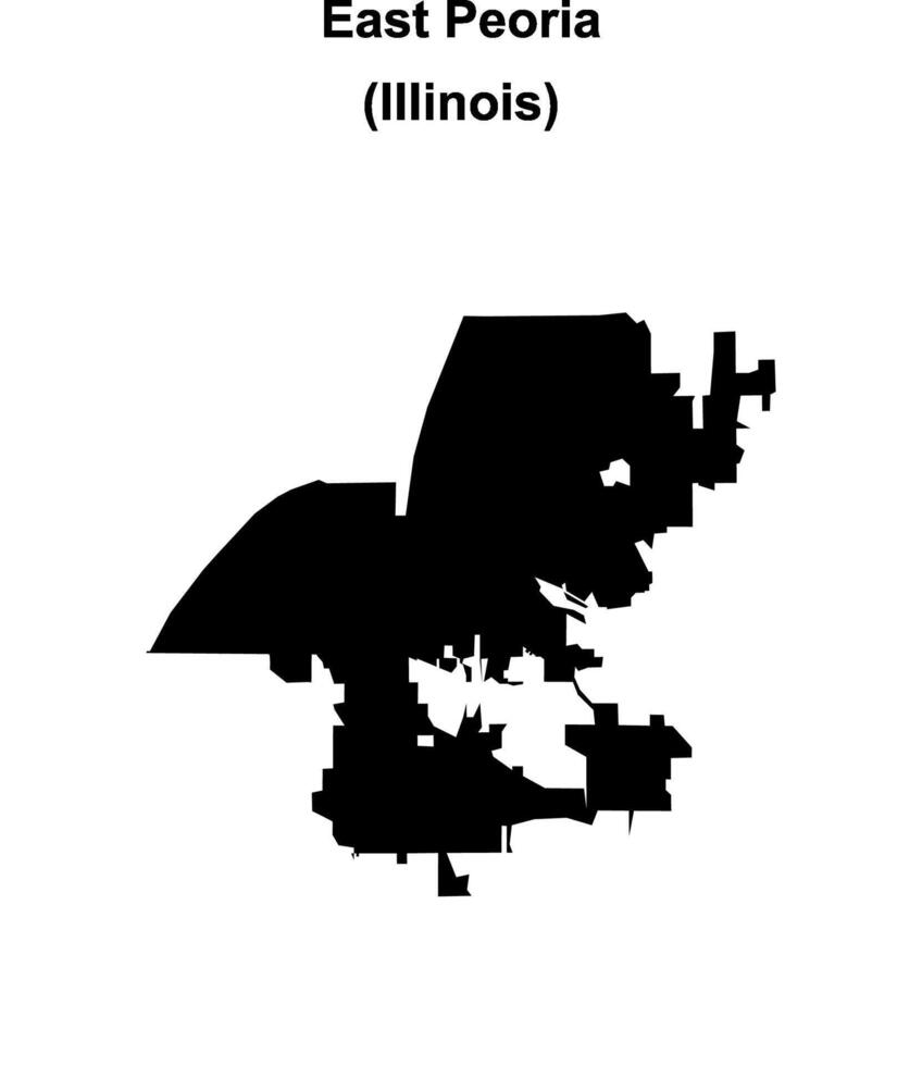 East Peoria, Illinois blank outline map vector