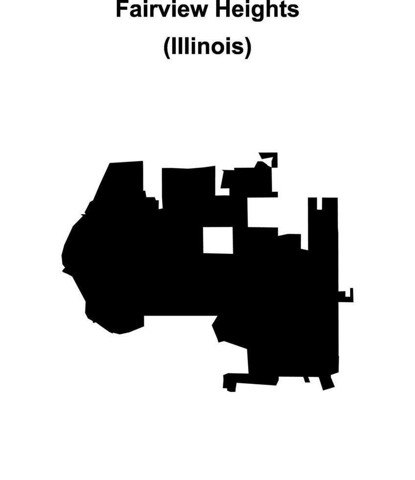 Fairview Heights, Illinois blank outline map vector
