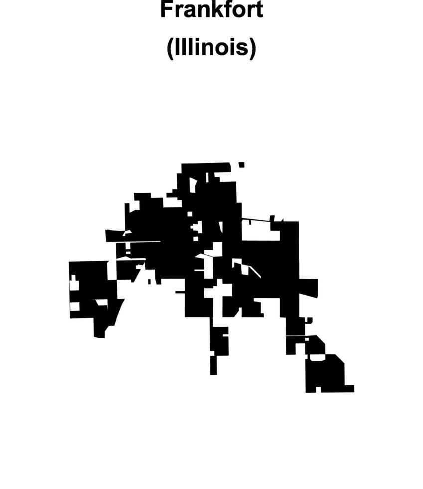 Frankfort, Illinois blank outline map vector