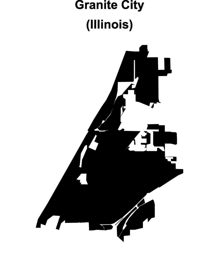 Granite City, Illinois blank outline map vector