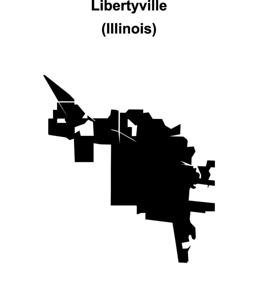 Libertyville, Illinois blank outline map vector