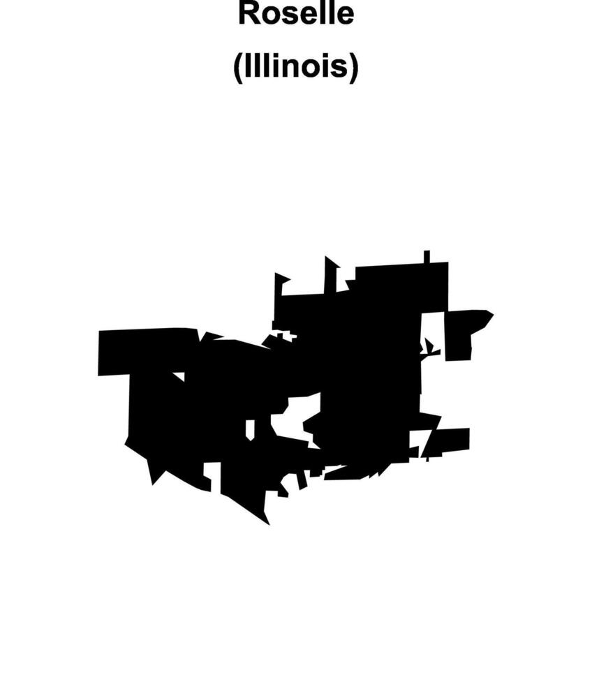 Roselle, Illinois blank outline map vector