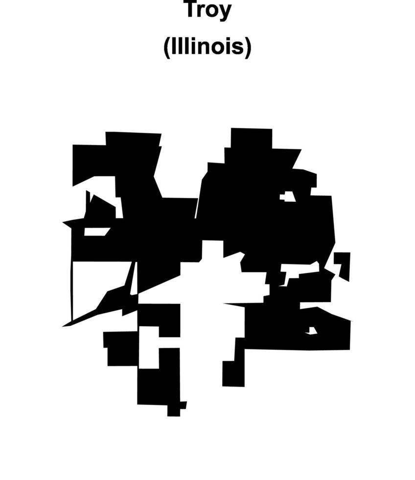 Troy, Illinois blank outline map vector