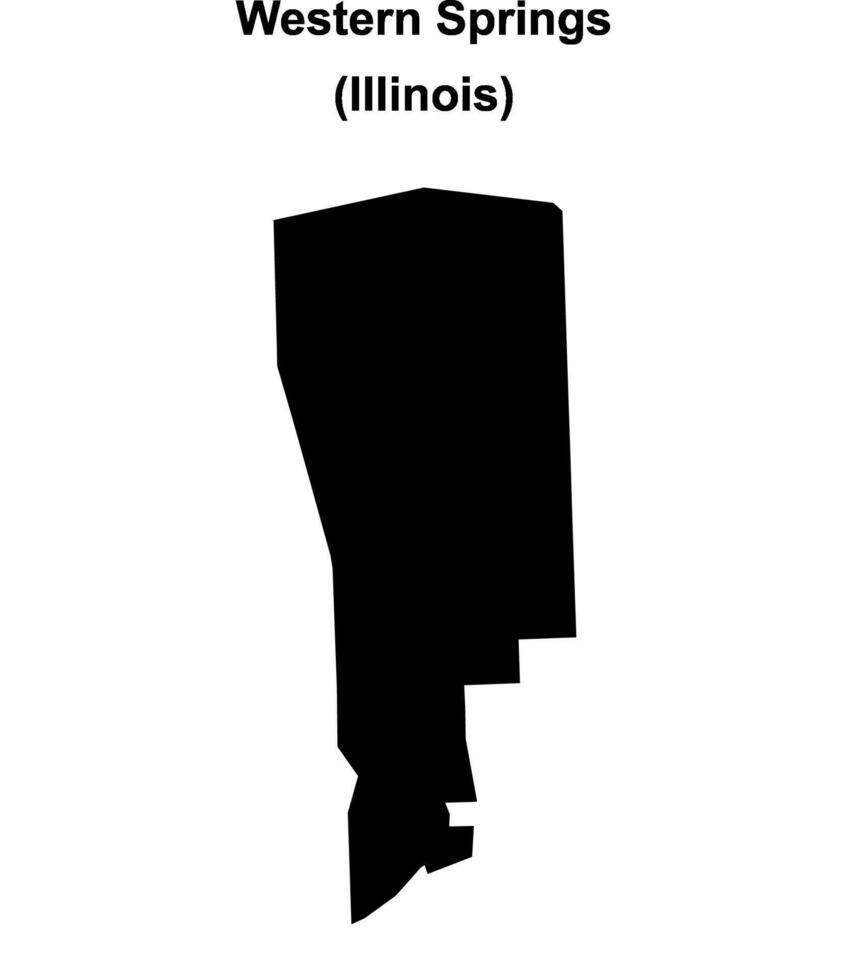 Western Springs, Illinois blank outline map vector