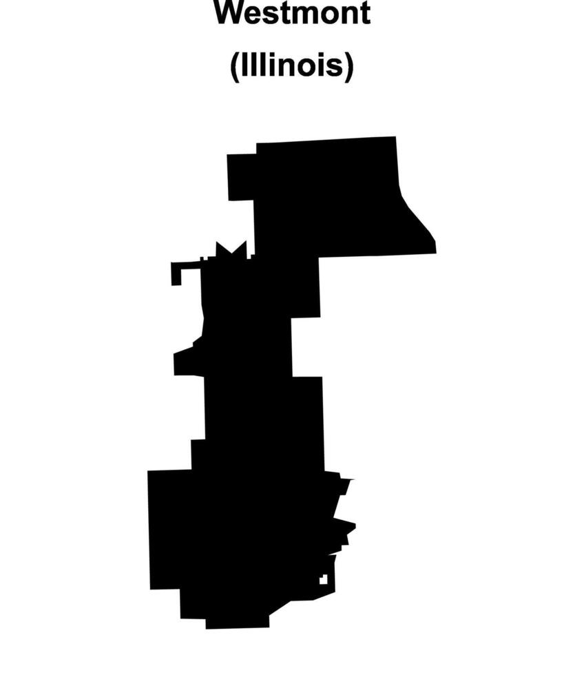 Westmont, Illinois blank outline map vector