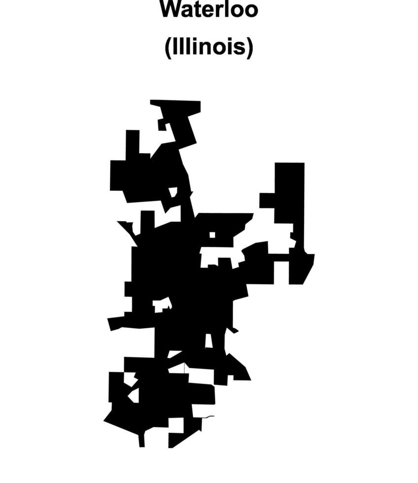 Waterloo, Illinois blank outline map vector