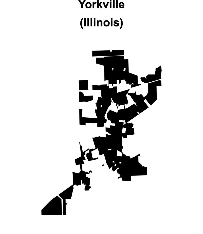 Yorkville, Illinois blank outline map vector