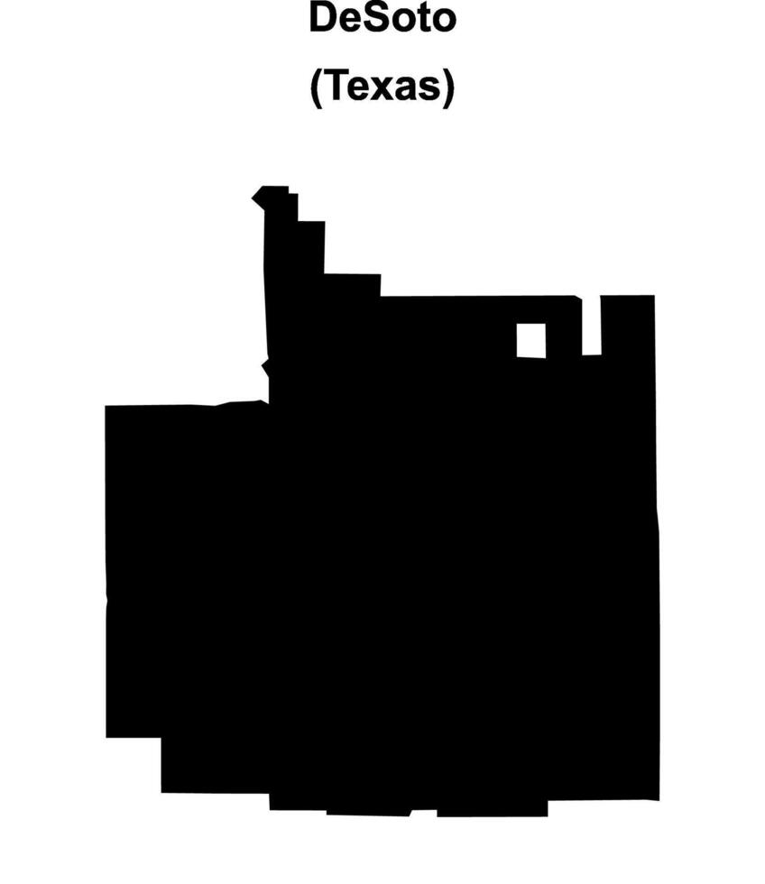 DeSoto, Texas blank outline map vector