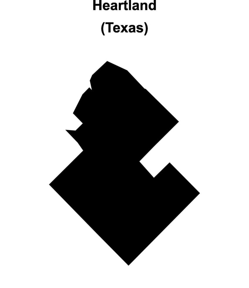 Heartland, Texas blank outline map vector