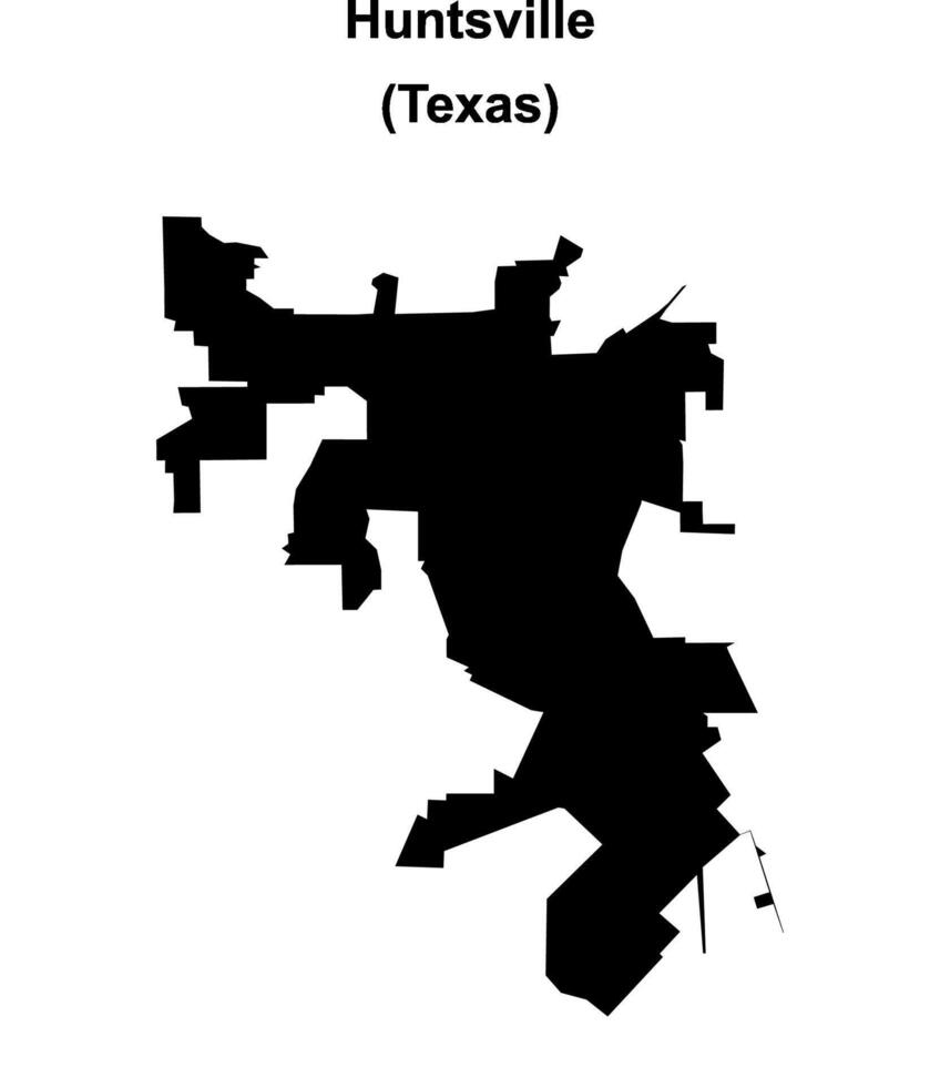 Huntsville, Texas blank outline map vector