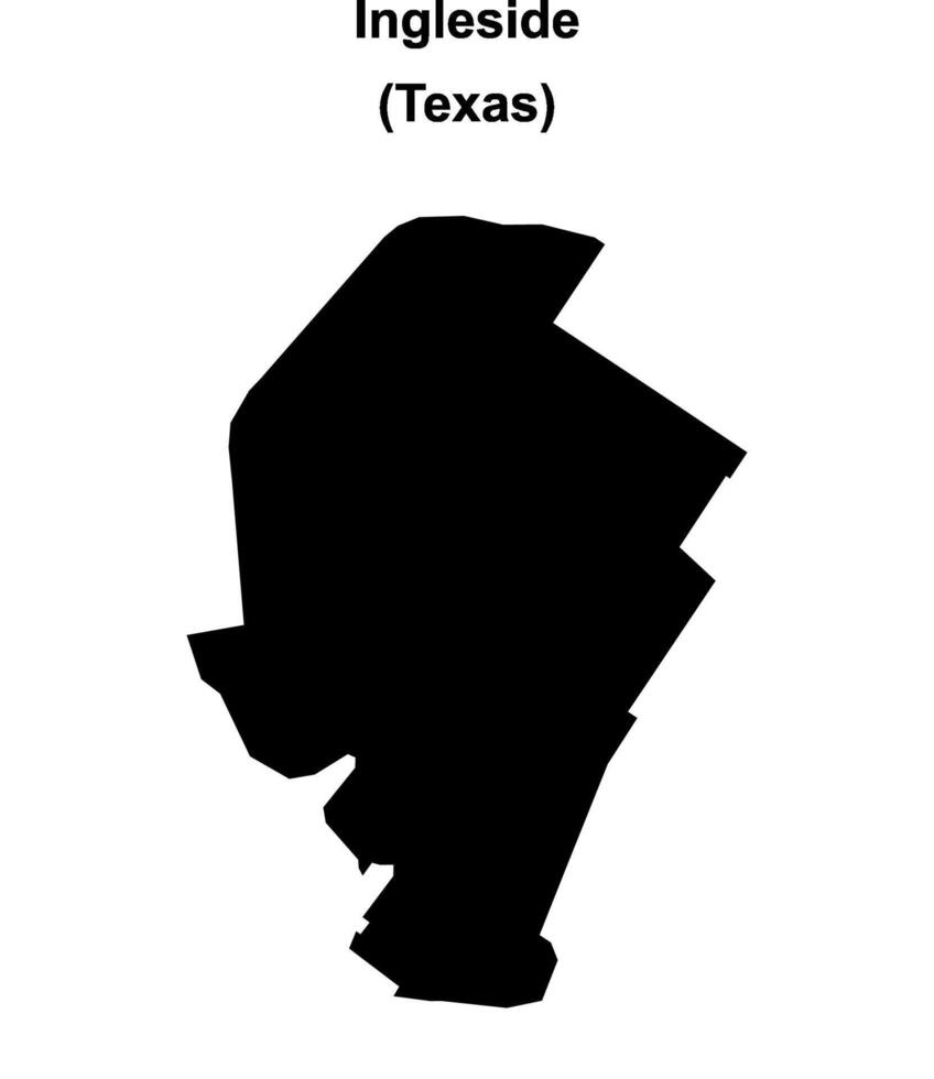 Ingleside, Texas blank outline map vector