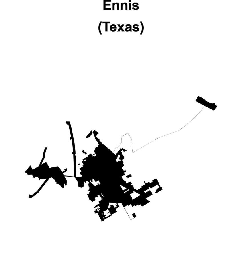 Ennis, Texas blank outline map vector