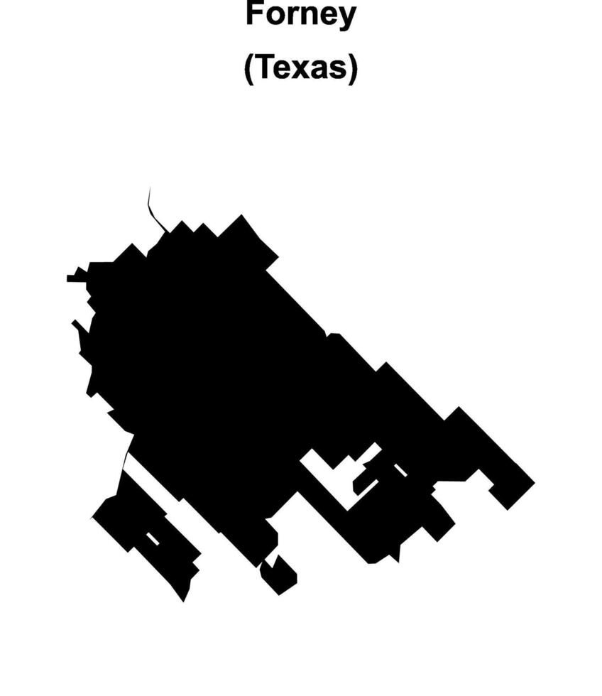 Forney, Texas blank outline map vector