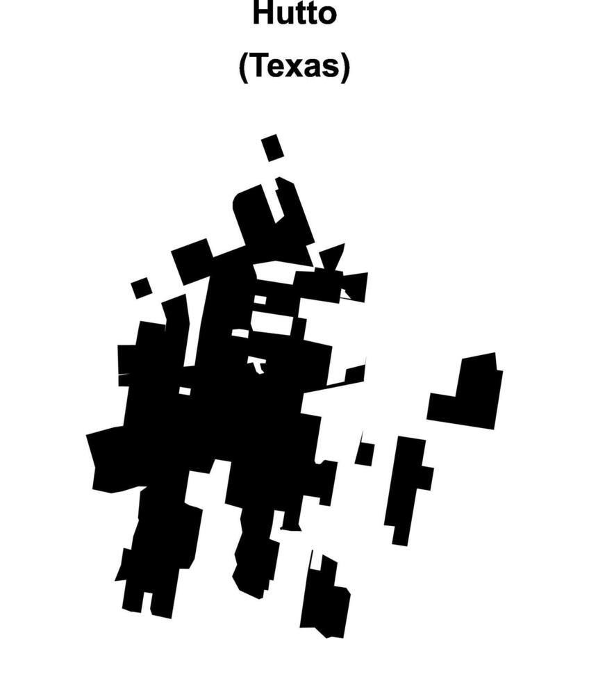 Hutto, Texas blank outline map vector