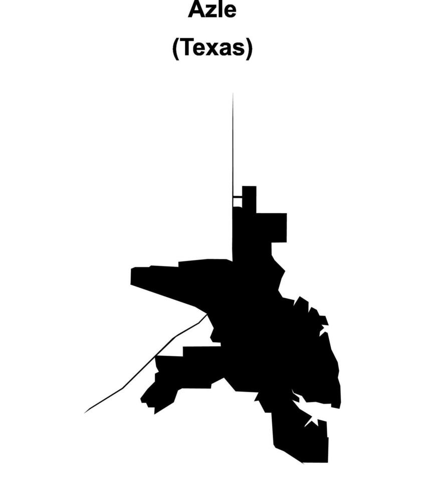 Azle, Texas blank outline map vector