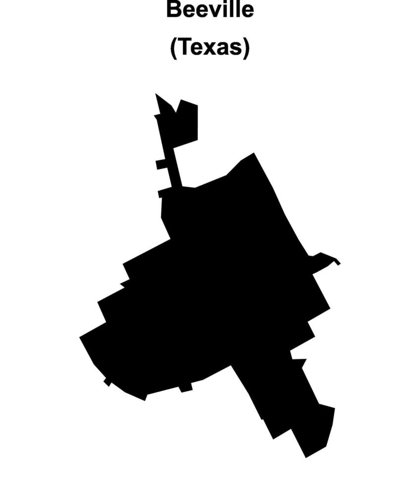 Beeville, Texas blank outline map vector