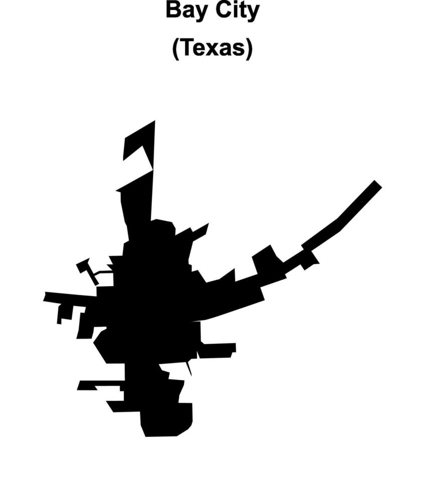 Bay City, Texas blank outline map vector