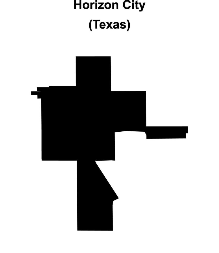 Horizon City, Texas blank outline map vector