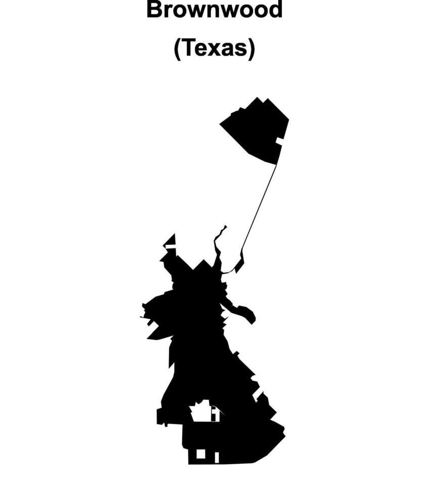 Brownwood, Texas blank outline map vector