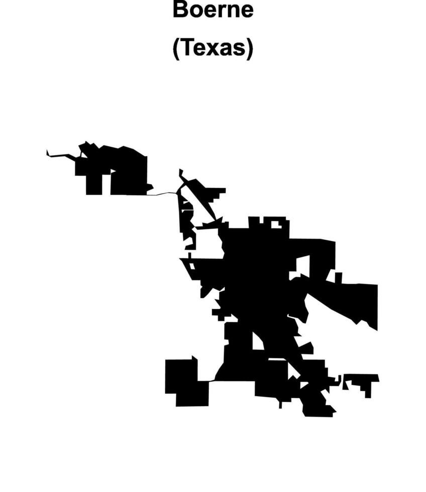 Boerne, Texas blank outline map vector